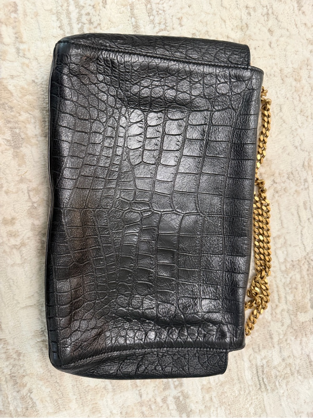 YSL Kate Medium Reversible Shoulder Bag in Croc Embossed Leather and Suede - Picture 11 of 16